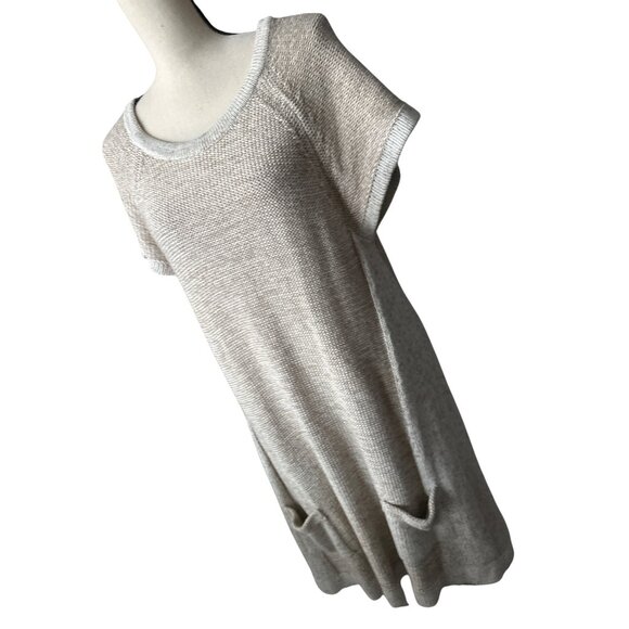 Style & Co. Sweater Tunic Rye Combo Tan Short Cap Sleeve Knit Pockets Size XL - Picture 4 of 4